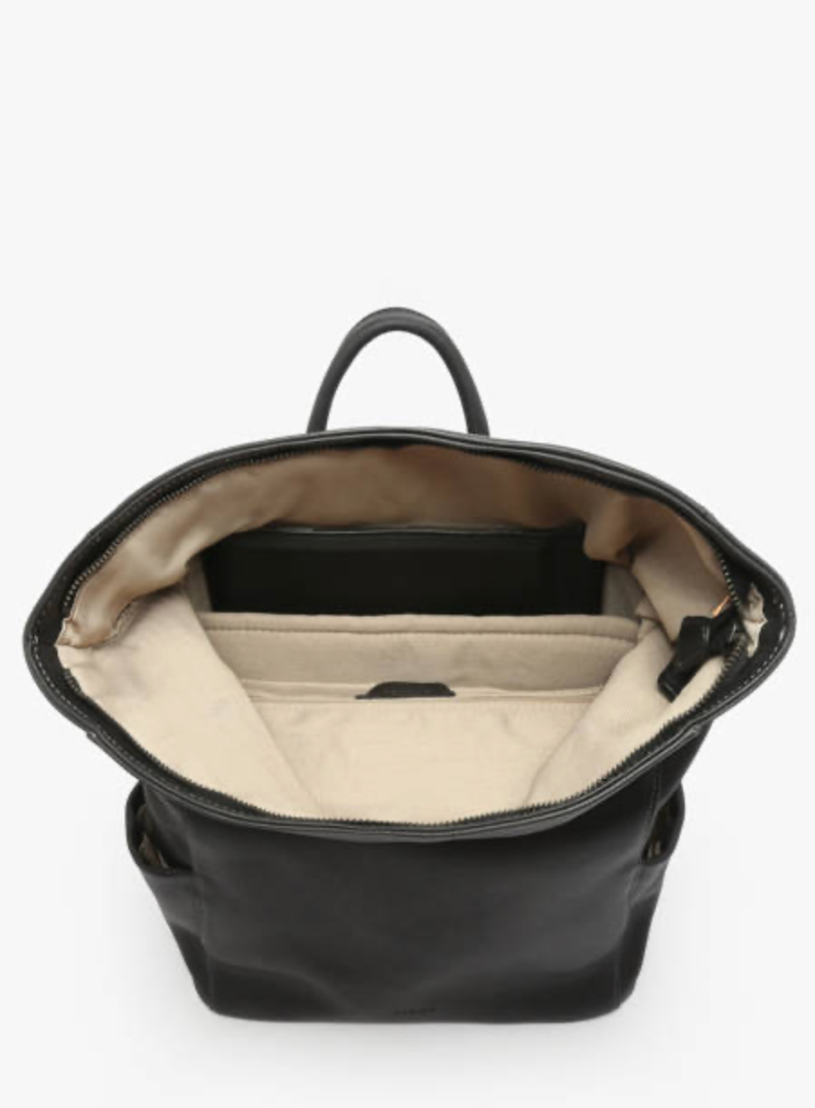 Sac à dos roulé en cuir ligne SPIDER coloris noir- Etrier
