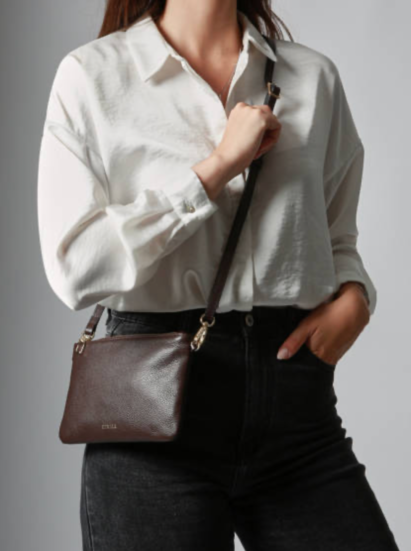 Sac bandoulière Tradition cuir chocolat