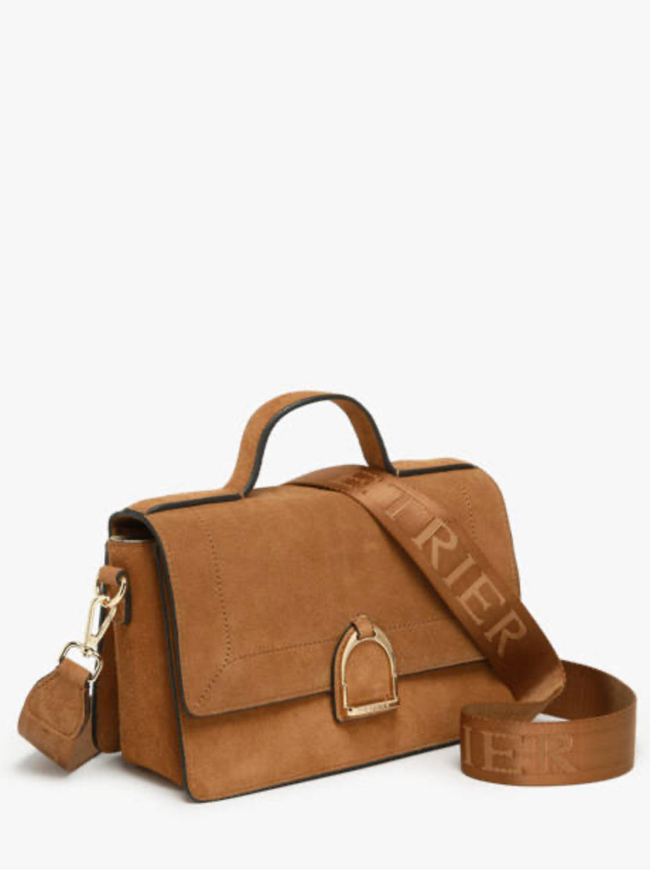 Sac bandoulière M Altesse Suédé Camel - Étrier