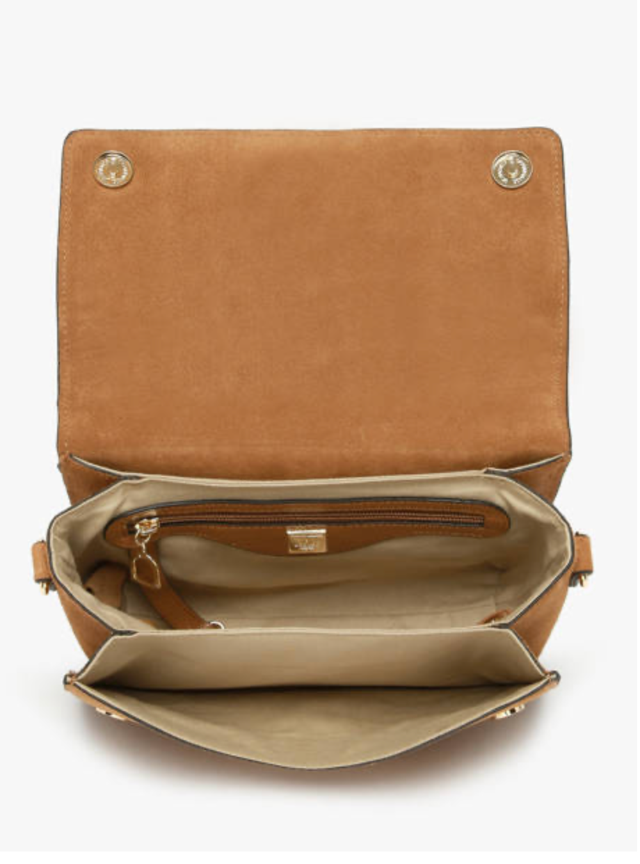 Sac bandoulière M Altesse Suédé Camel - Étrier