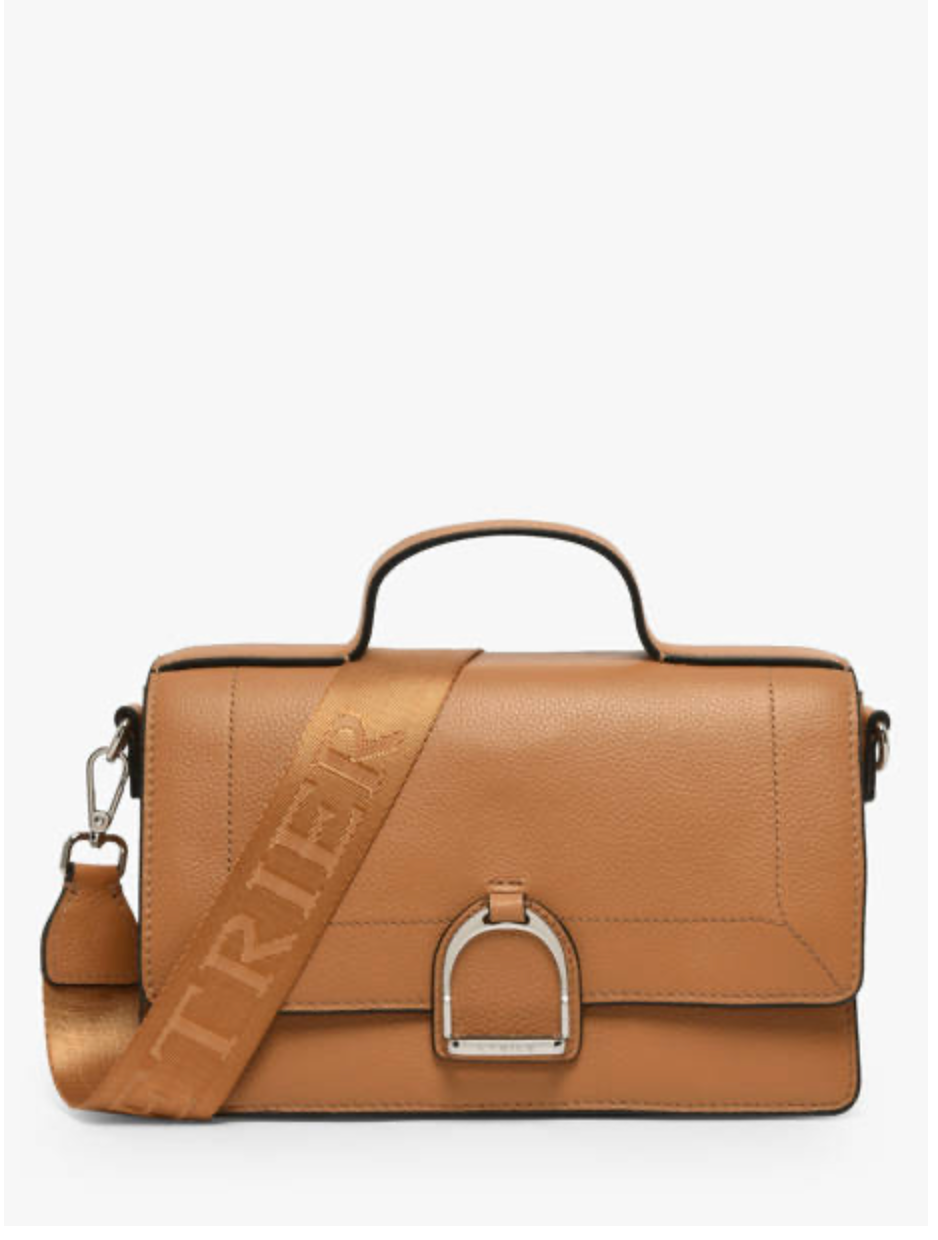 Sac bandoulière Altesse M en cuir grainé Ambre - Étrier