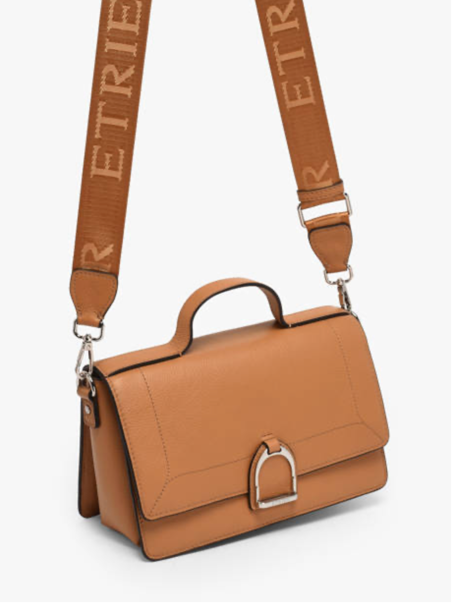 Sac bandoulière Altesse M en cuir grainé Ambre - Étrier
