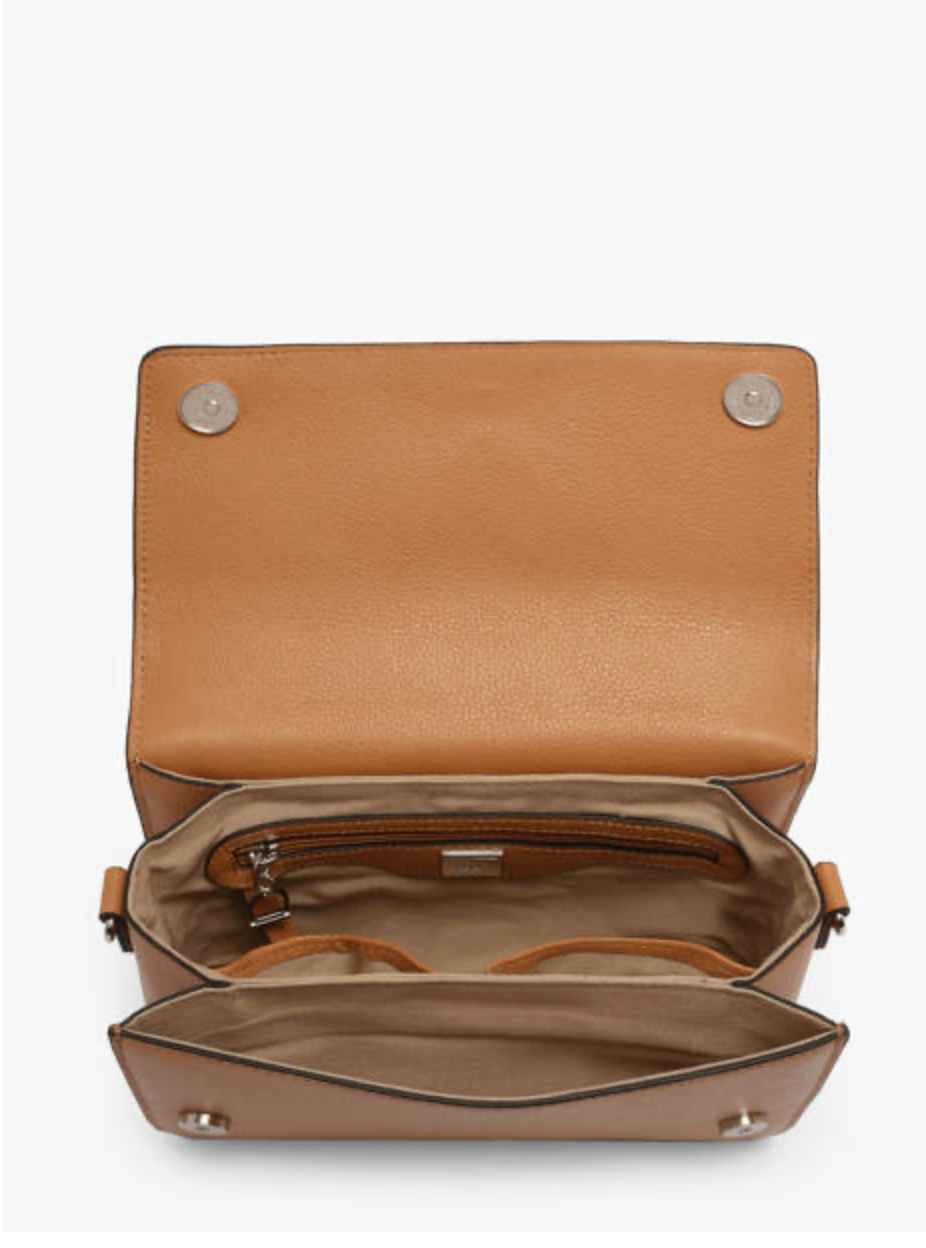 Sac bandoulière Altesse M en cuir grainé Ambre - Étrier