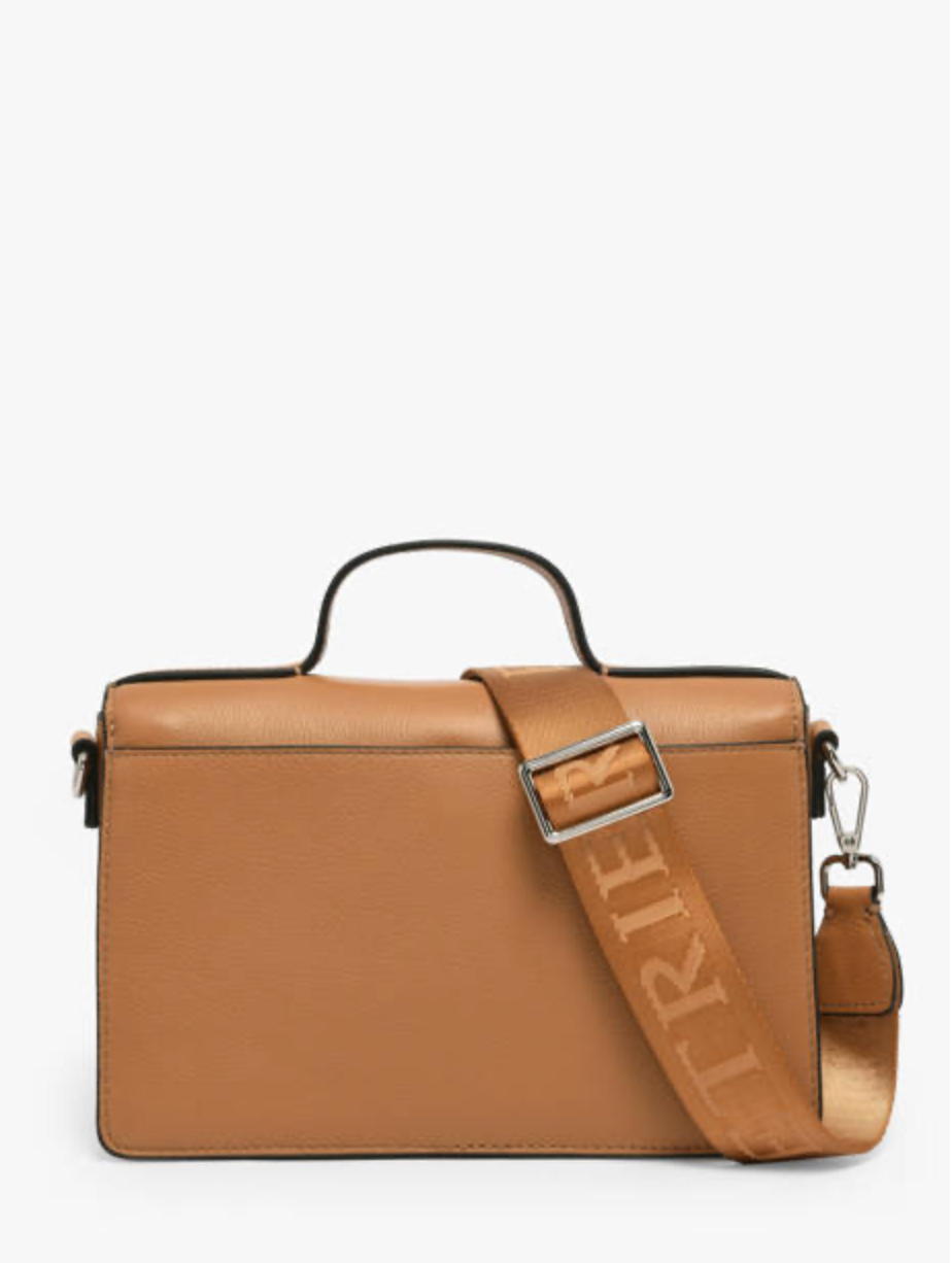 Sac bandoulière Altesse M en cuir grainé Ambre - Étrier