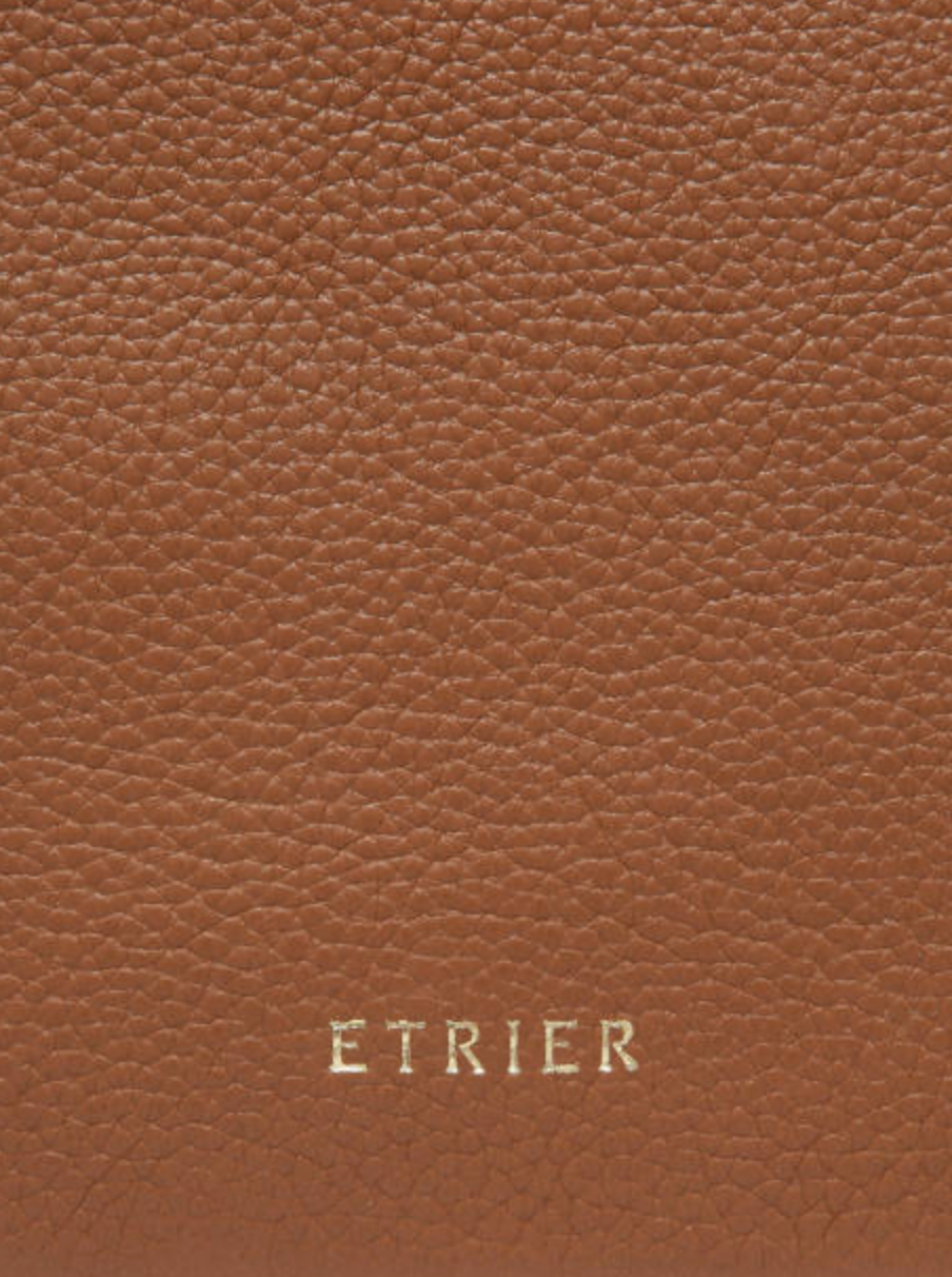 Sac bandoulière en cuir grainé Camel - Etrier
