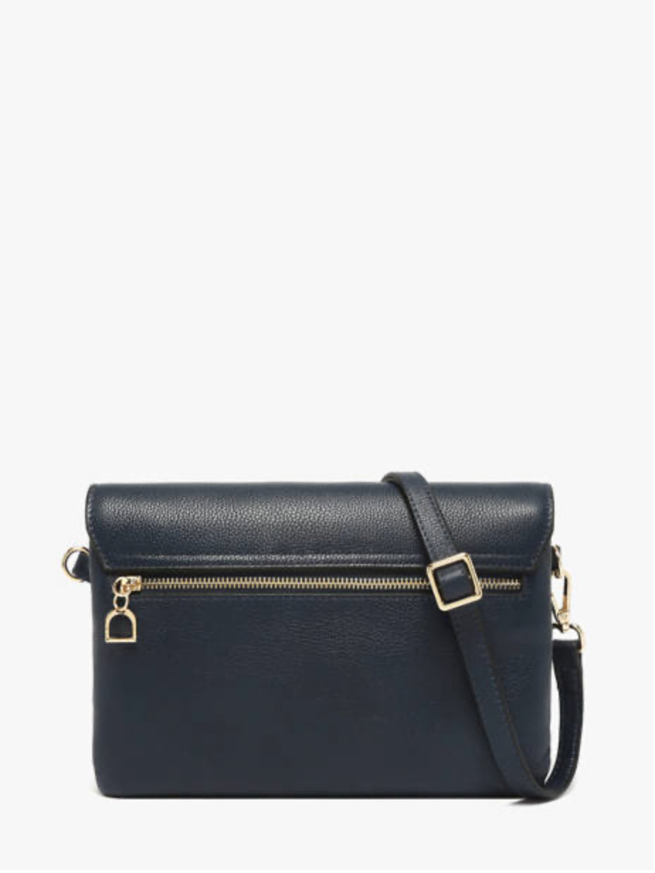 Sac bandoulière M en cuir grainé marine - Etrier