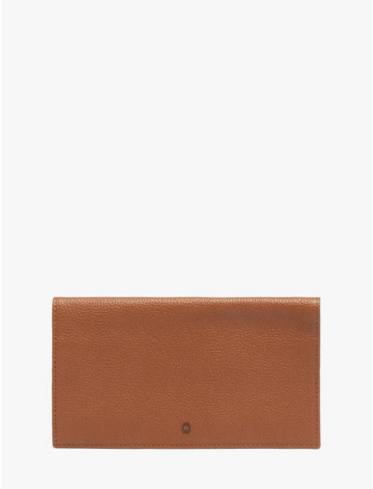 Porte-chéquier Madras cuir camel