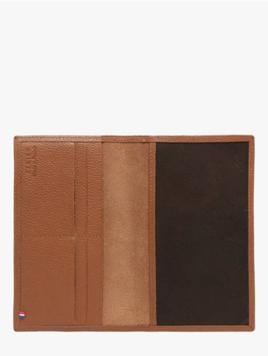 Porte-chéquier Madras cuir camel