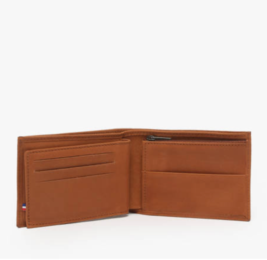 Portefeuille Oil cuir camel