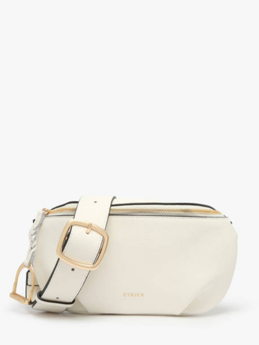 Sac banane Torsade cuir coloris blanc