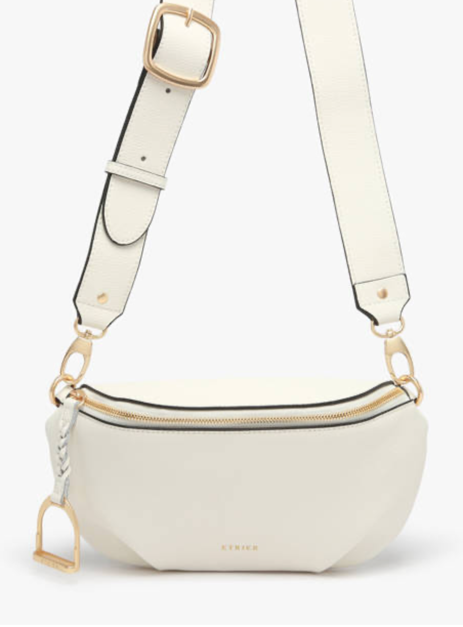 Sac banane Torsade cuir coloris blanc