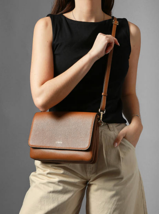 Sac bandoulière M Tradition cuir camel