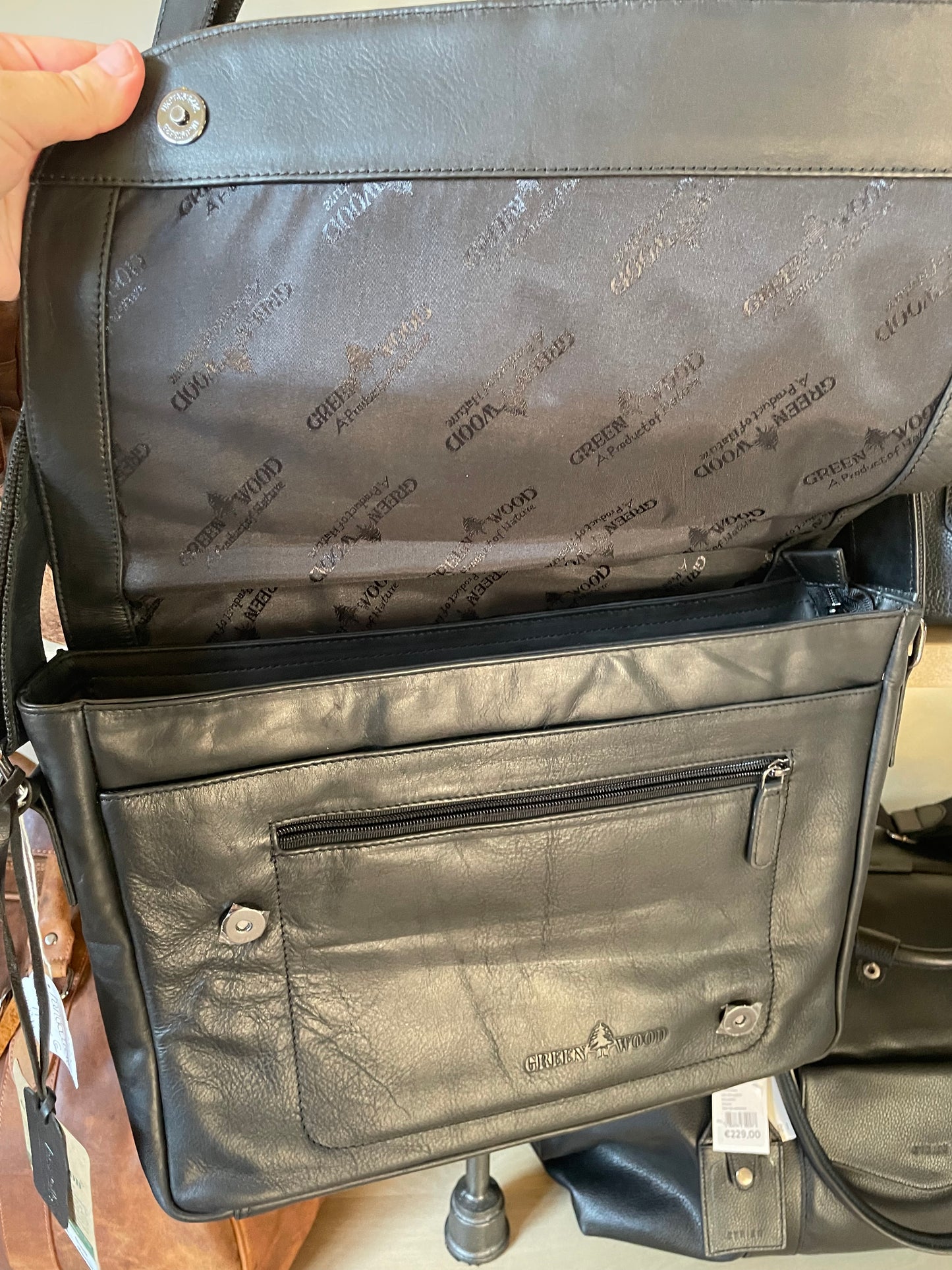 Sac à bandoulière Martin en cuir noir - Greenwood