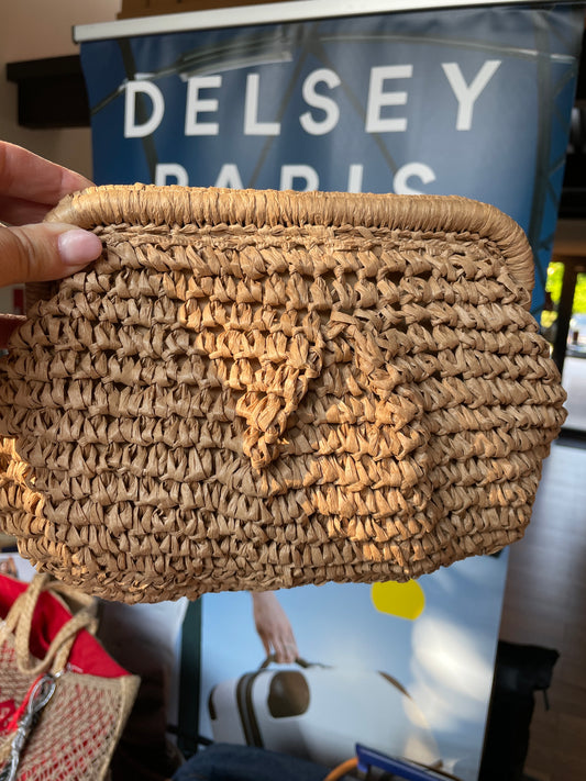 Sac/pochette ROMY Camel à bandoulière en chaîne dorée amovible