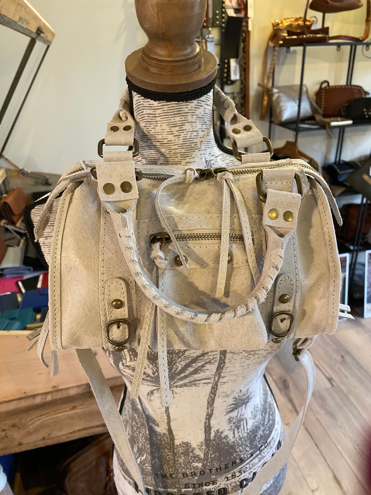 Sac Amandine mini beige clair mat