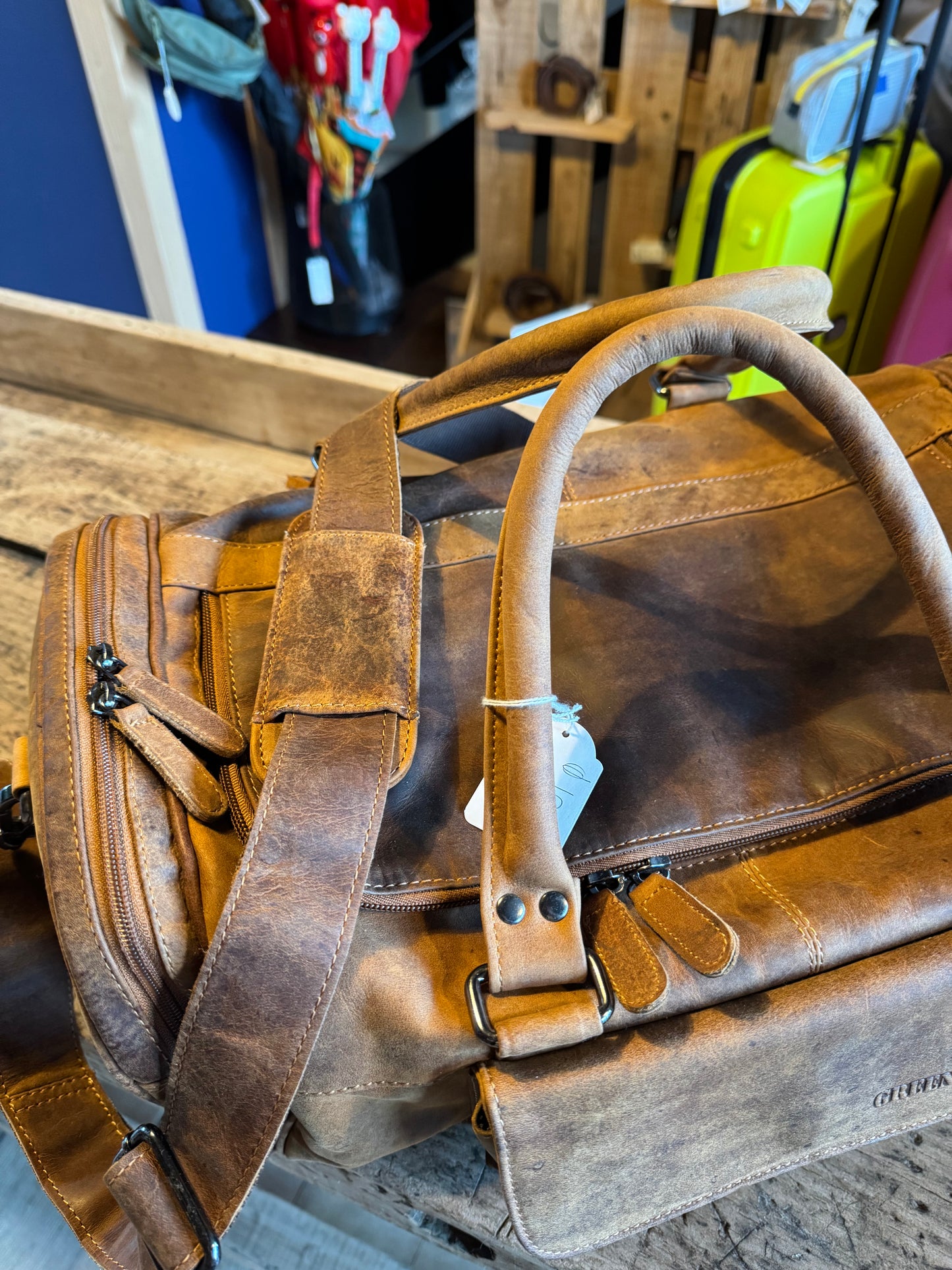 Sac de voyage, week-end, sac de sport en cuir au look vintage - Greenwood