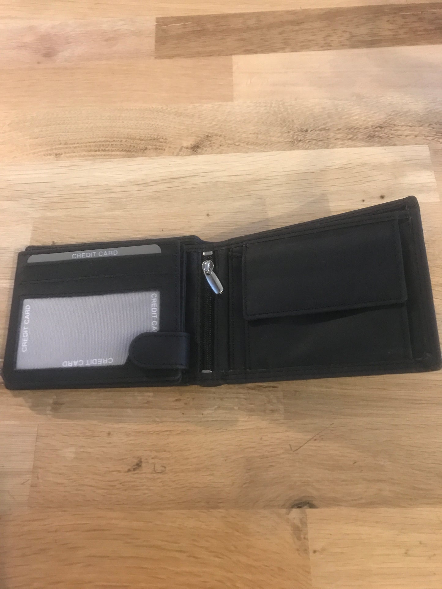 Portefeuille/porte-monnaie/porte-cartes en cuir noir Greenwood