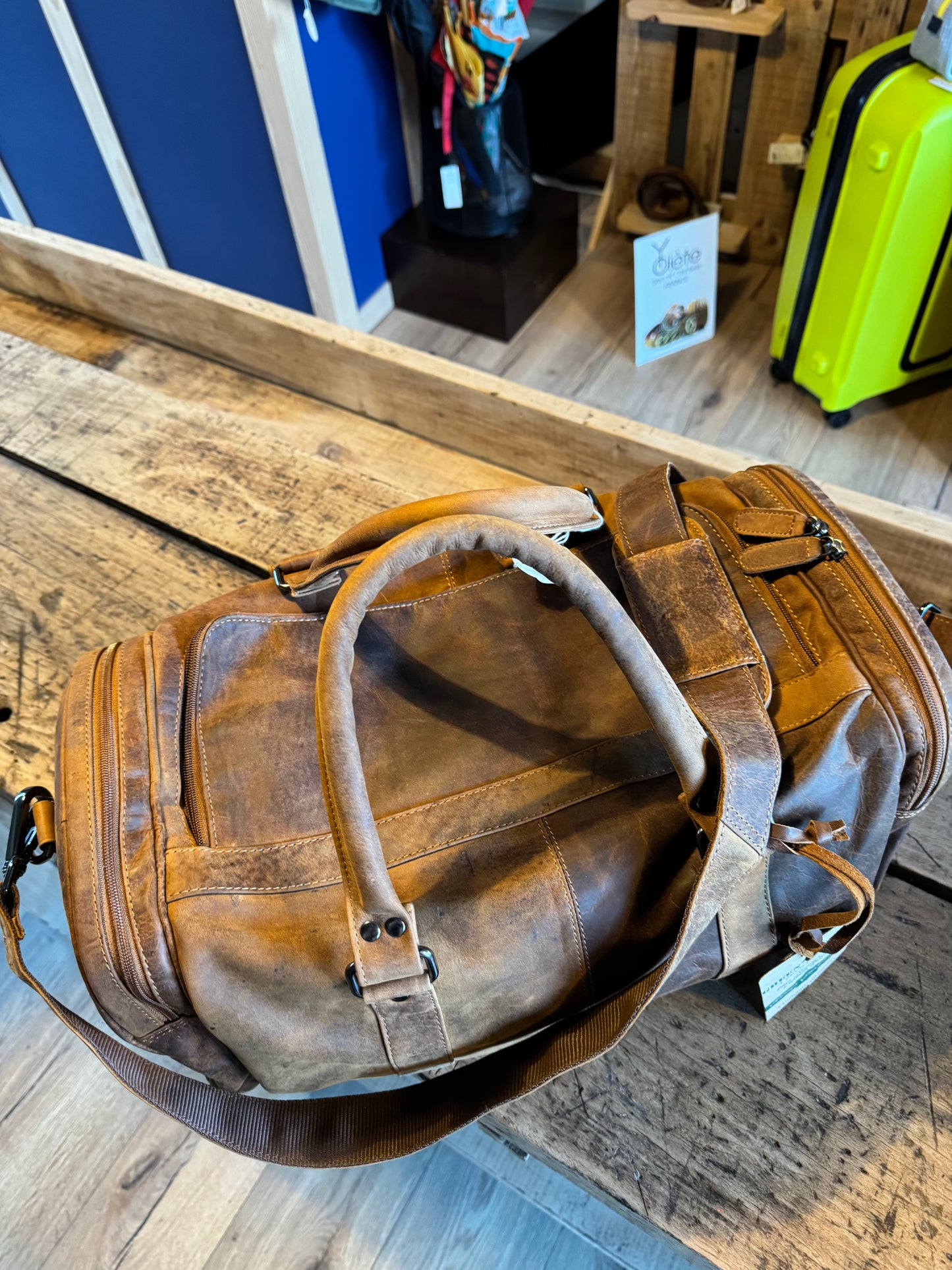 Sac de voyage, week-end, sac de sport en cuir au look vintage - Greenwood