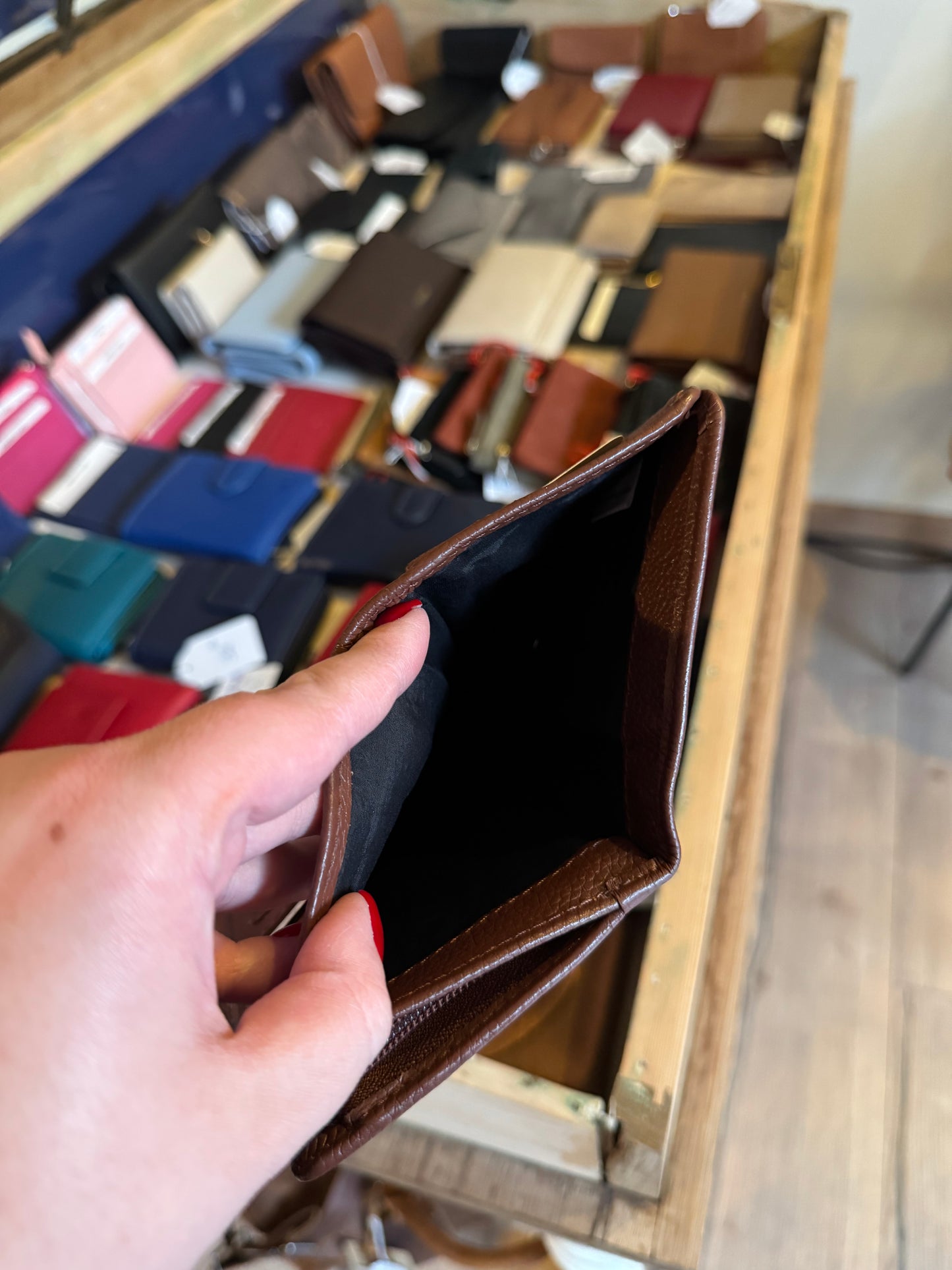 Portefeuille L Tradition cuir chataigne