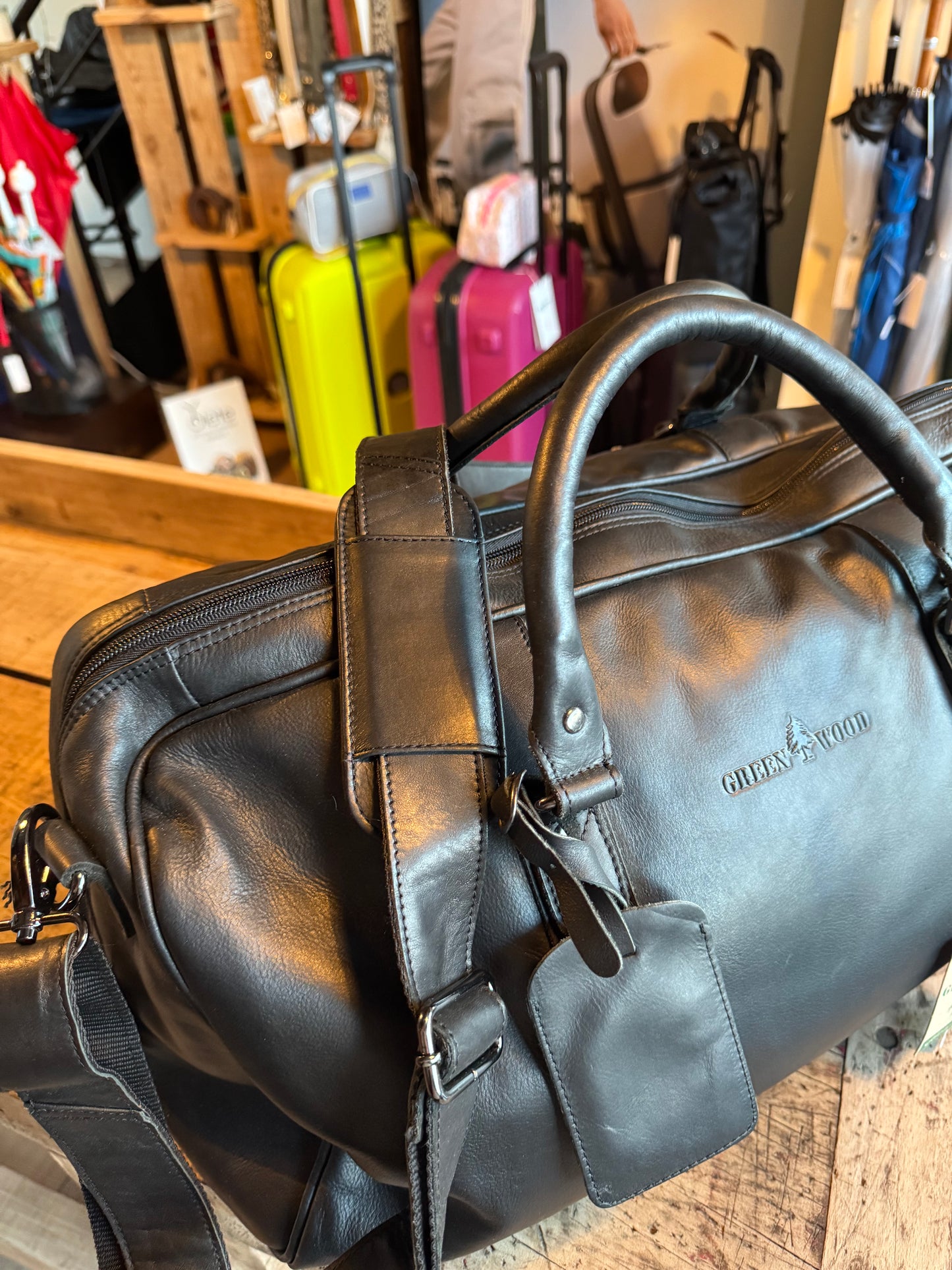 Sac de voyage en cuir noir - Greenwood