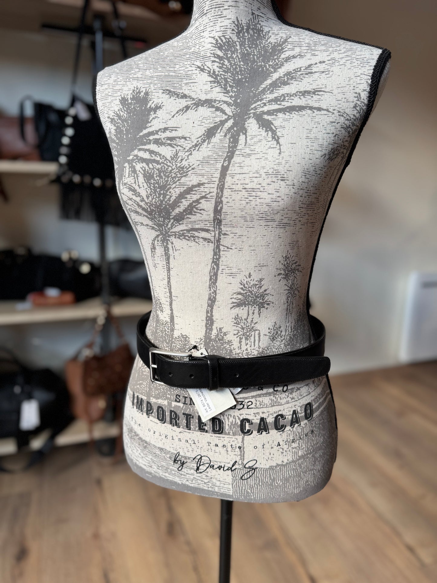 Ceinture en cuir noir "Paul"