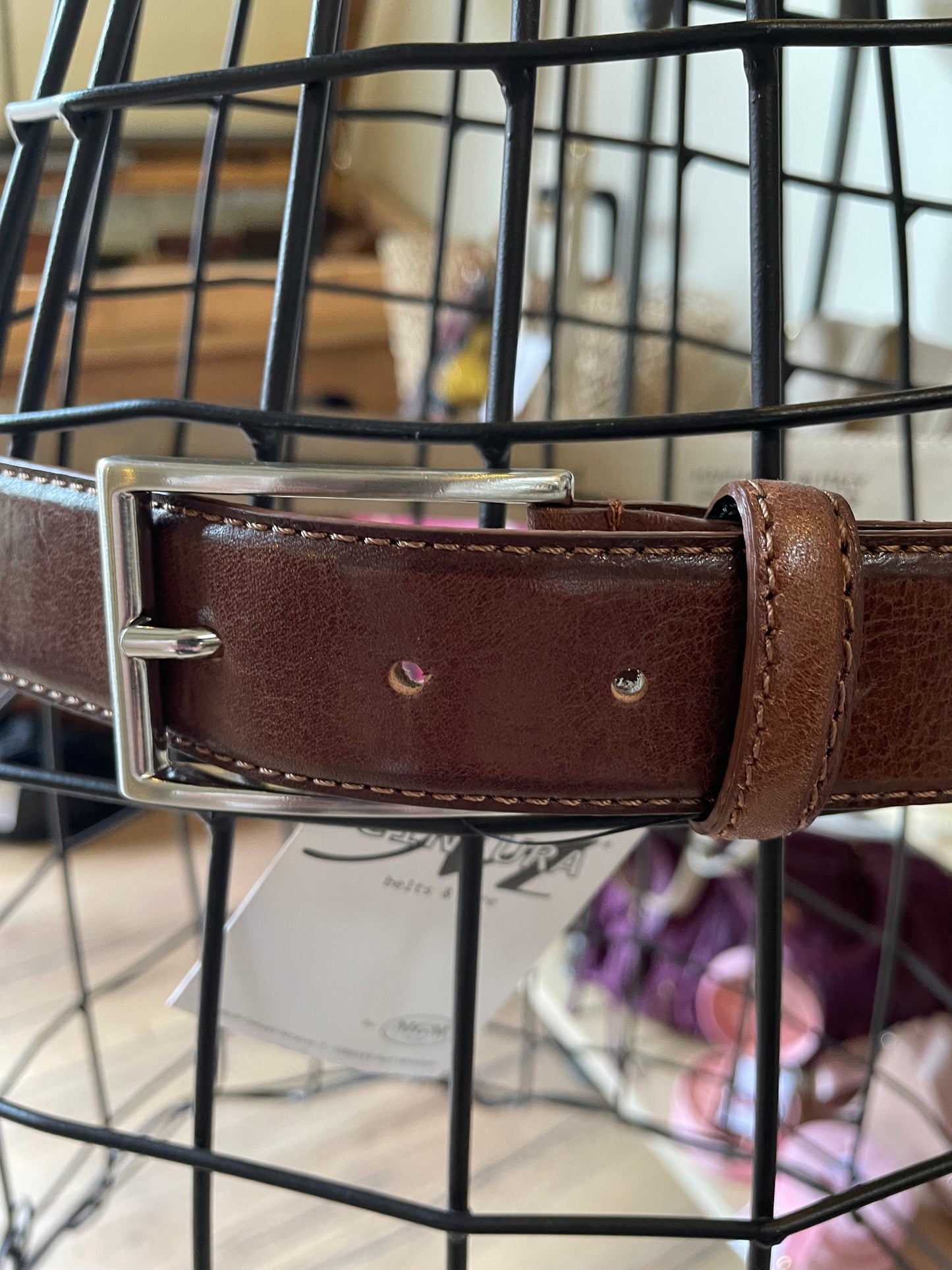 Ceinture Enzo en cuir marron