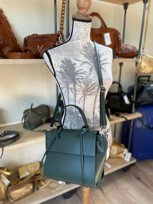 Sac Diana en cuir vert bouteille