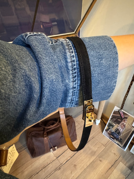 Ceinture Hanna en cuir suédé coloris noir