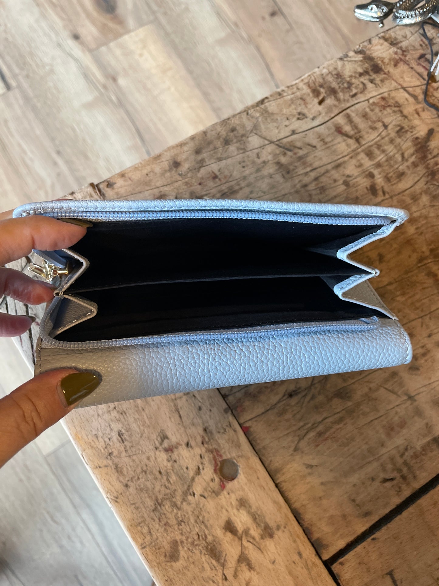 Portefeuille en cuir tradition Azur - Étrier