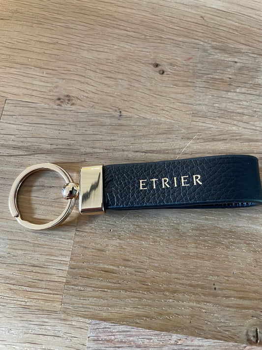 Porte clés en cuir noir Tradition - Étrier