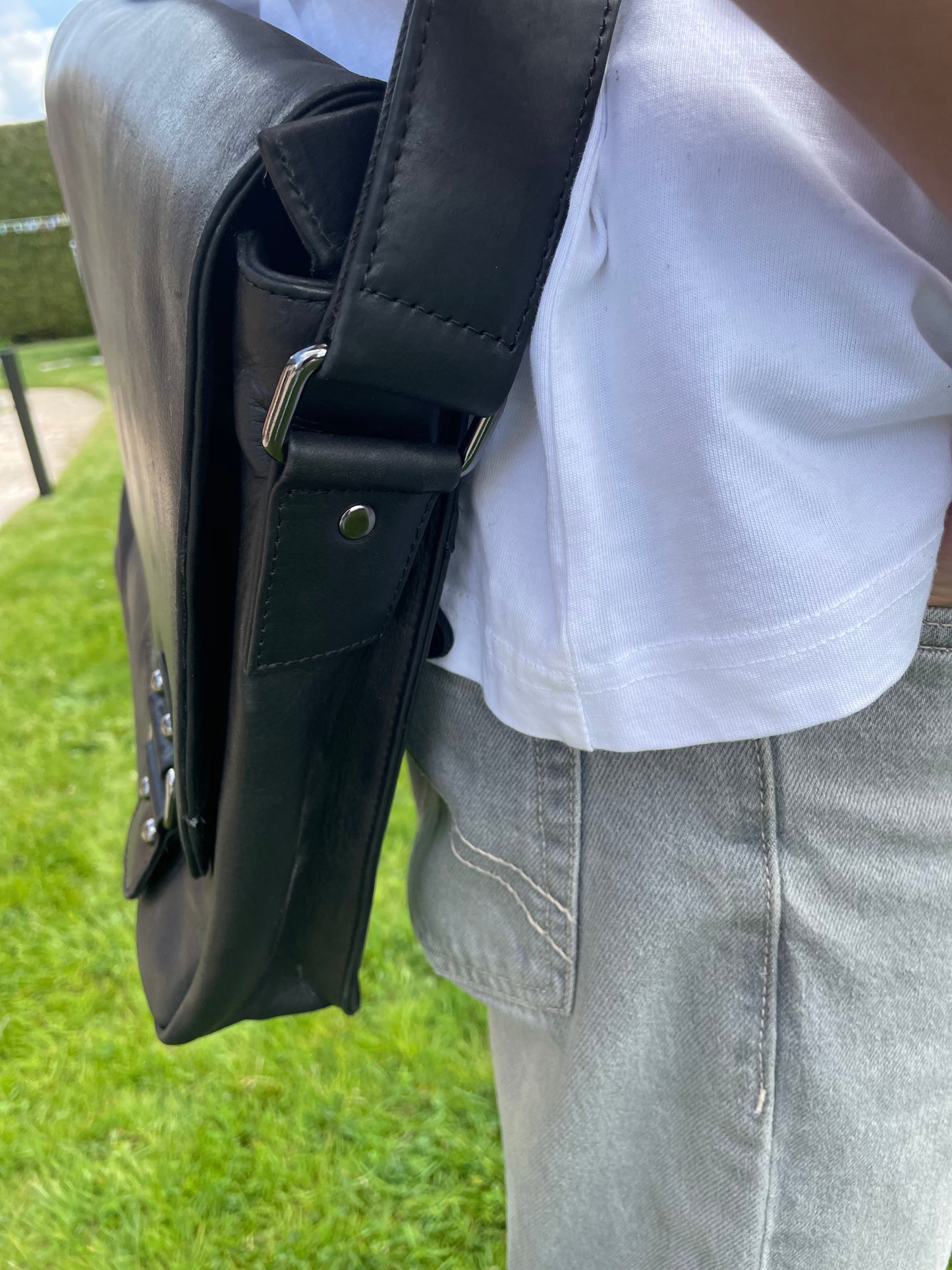 Sac à bandoulière Martin en cuir noir - Greenwood