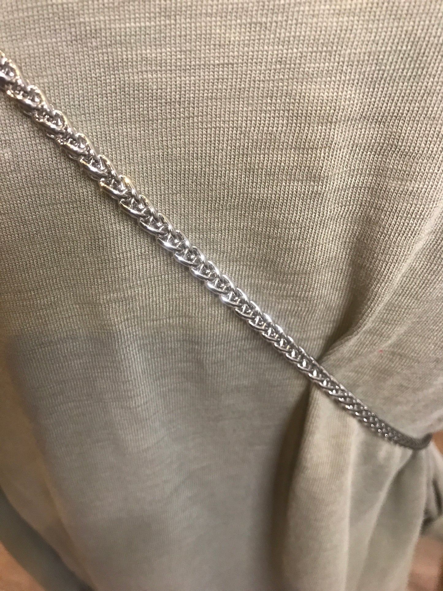 Bandoulière argentée chaîne maille Palmier Lancaster