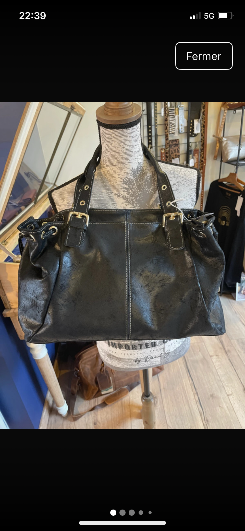 Sac Carla en cuir coloris noir