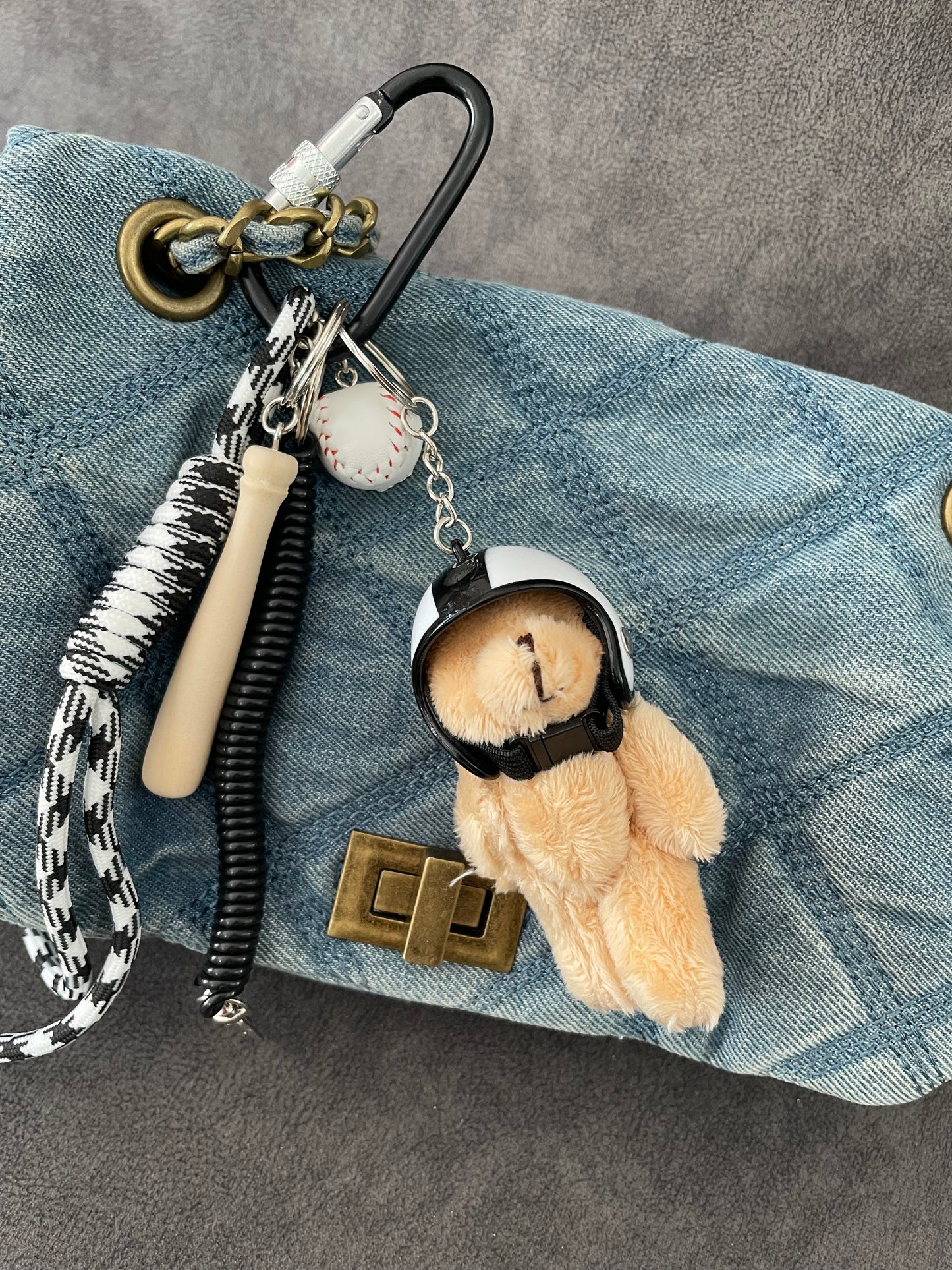 Bijou de sac - nounours blanc