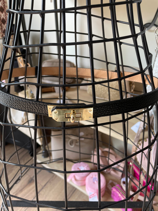 Ceinture Hanna en cuir noir