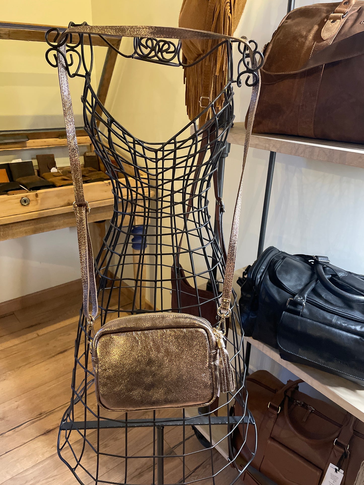 Sac SACHA en cuir irisé bronze