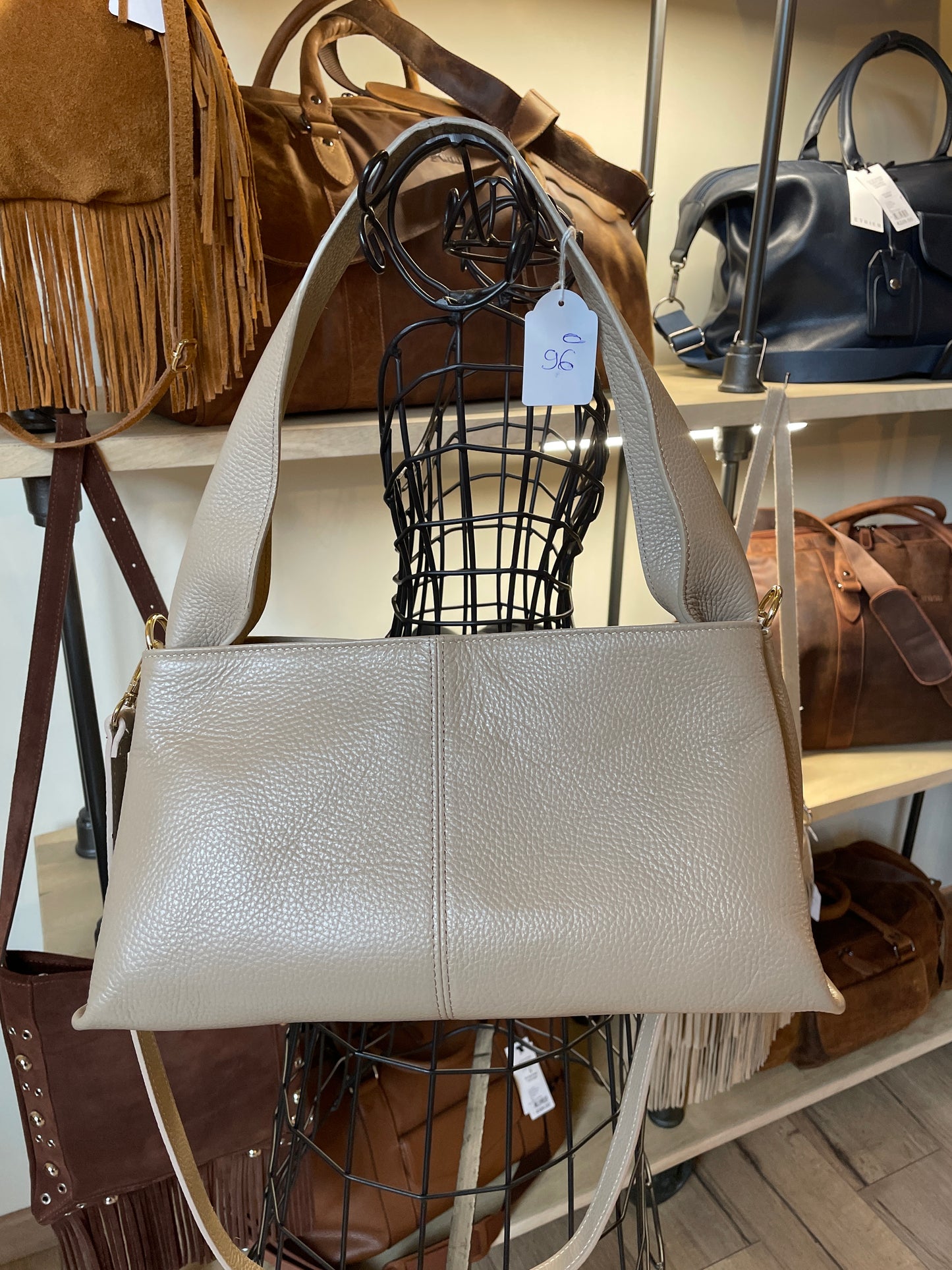 Sac Paula en cuir grainé Taupe