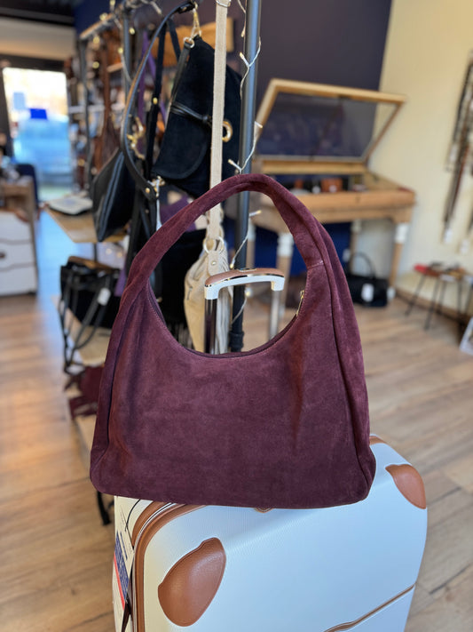 Sac Gaston en daim coloris bordeaux