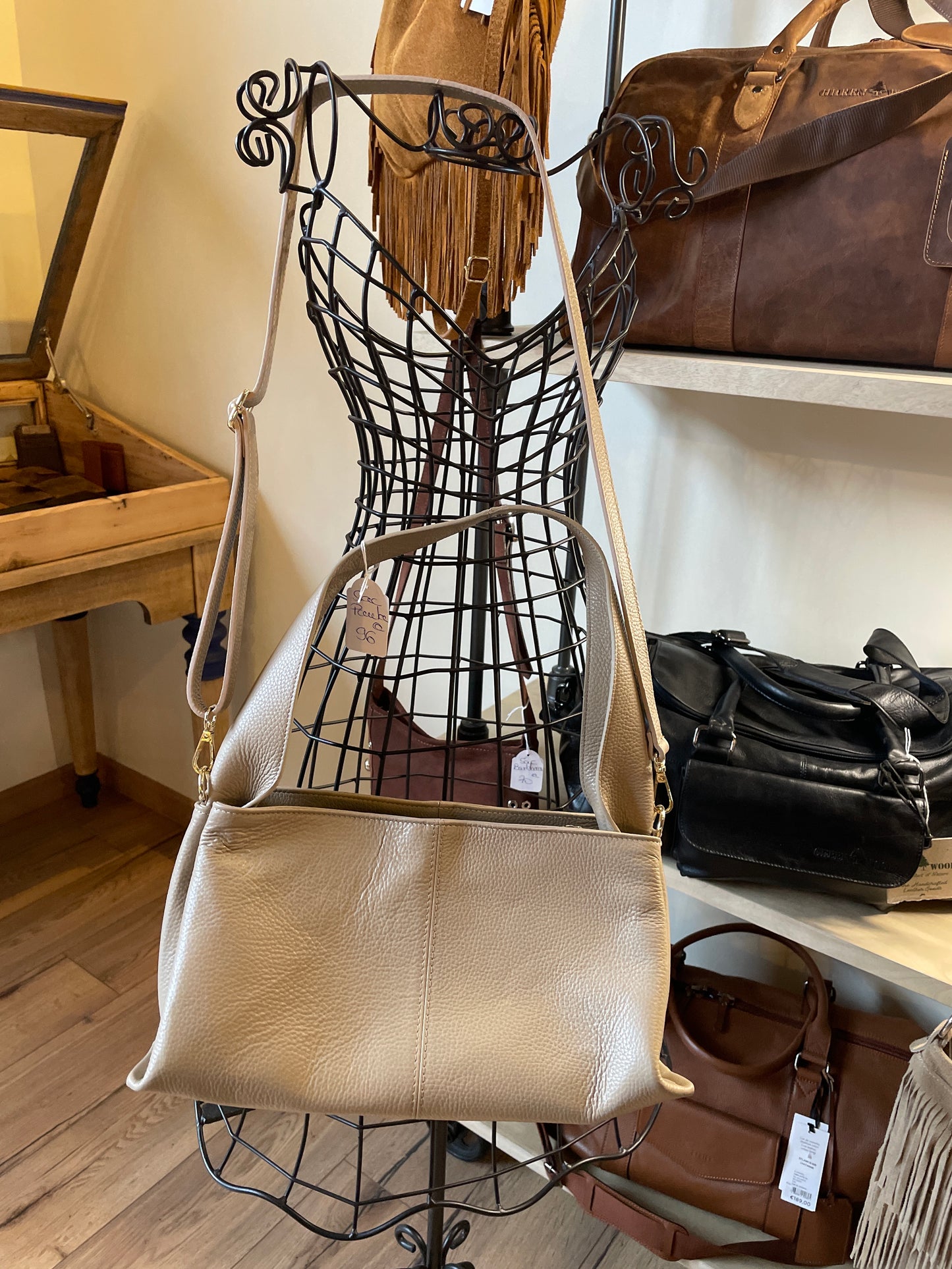 Sac Paula en cuir grainé Taupe