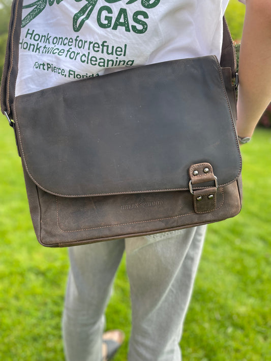 Sac à bandoulière Martin en cuir vintage brun