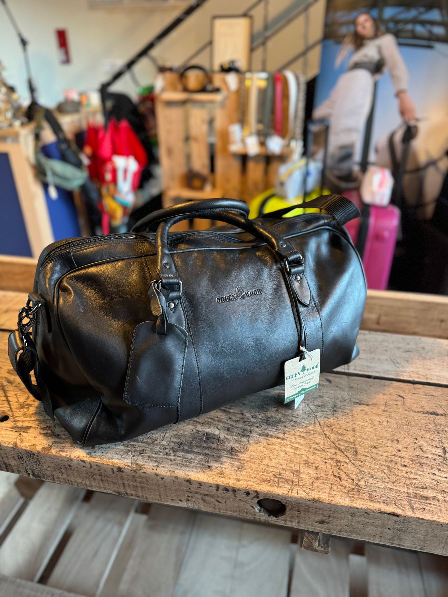 Sac de voyage en cuir noir - Greenwood
