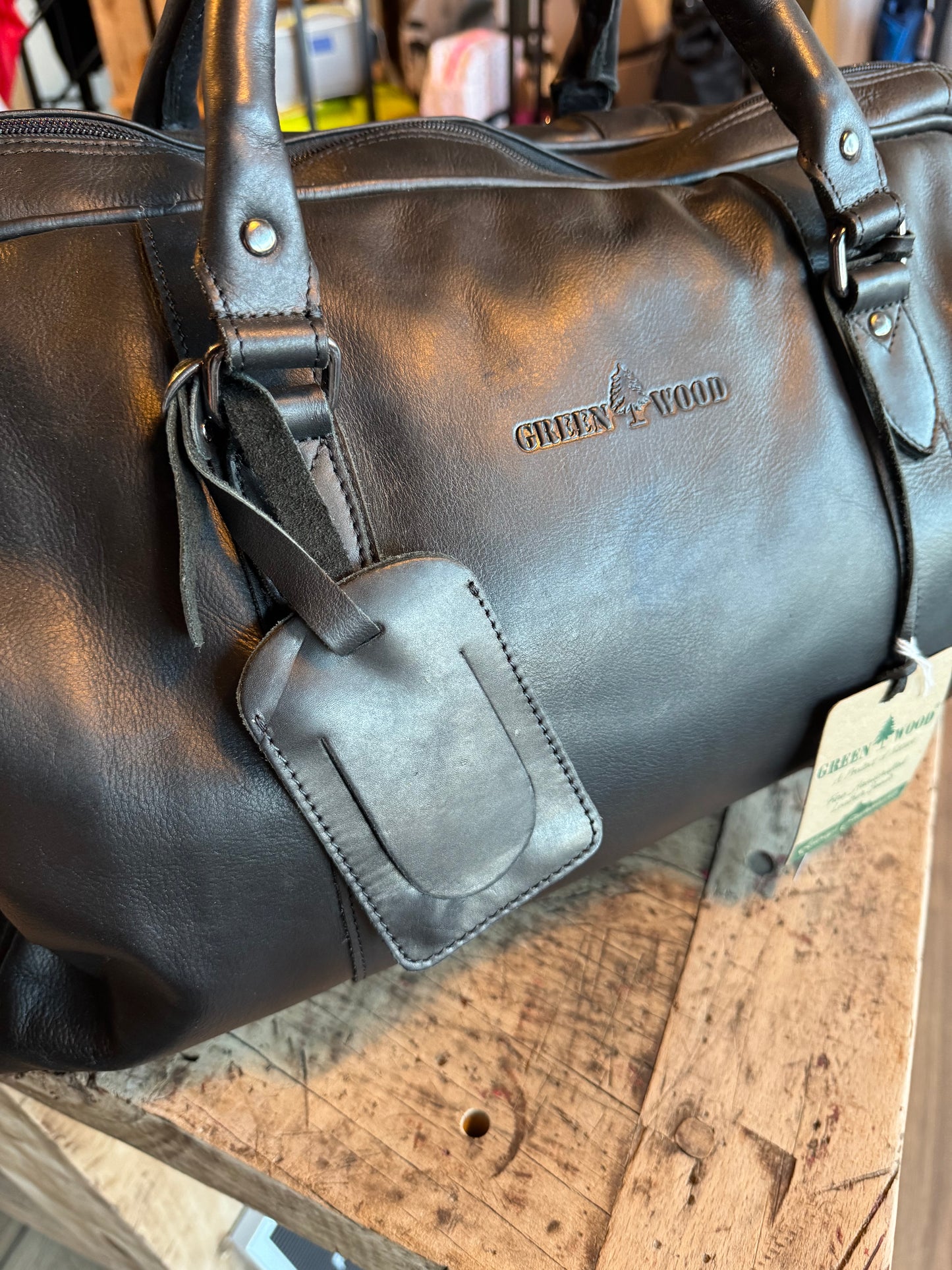 Sac de voyage en cuir noir - Greenwood