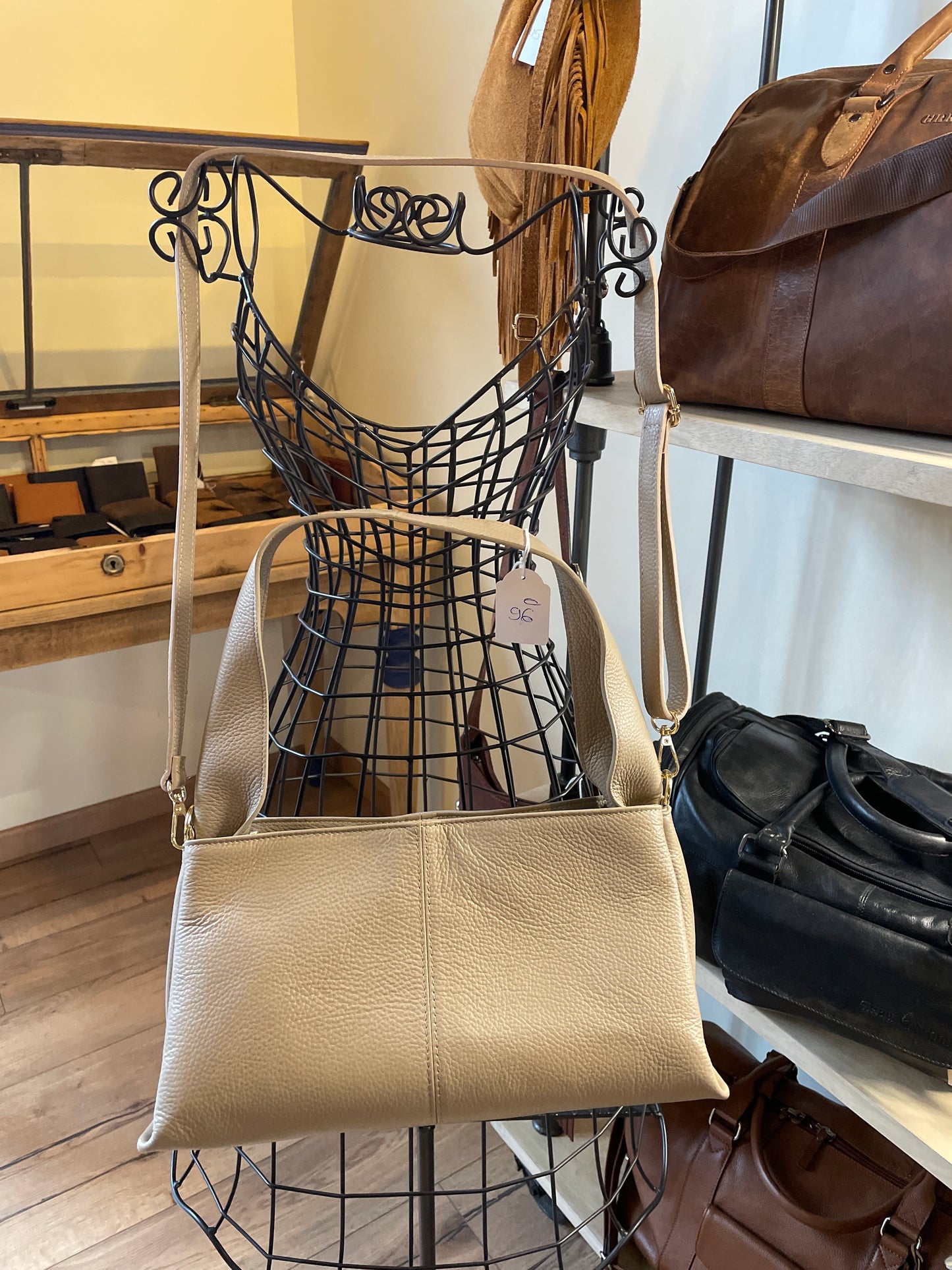 Sac Paula en cuir grainé Taupe