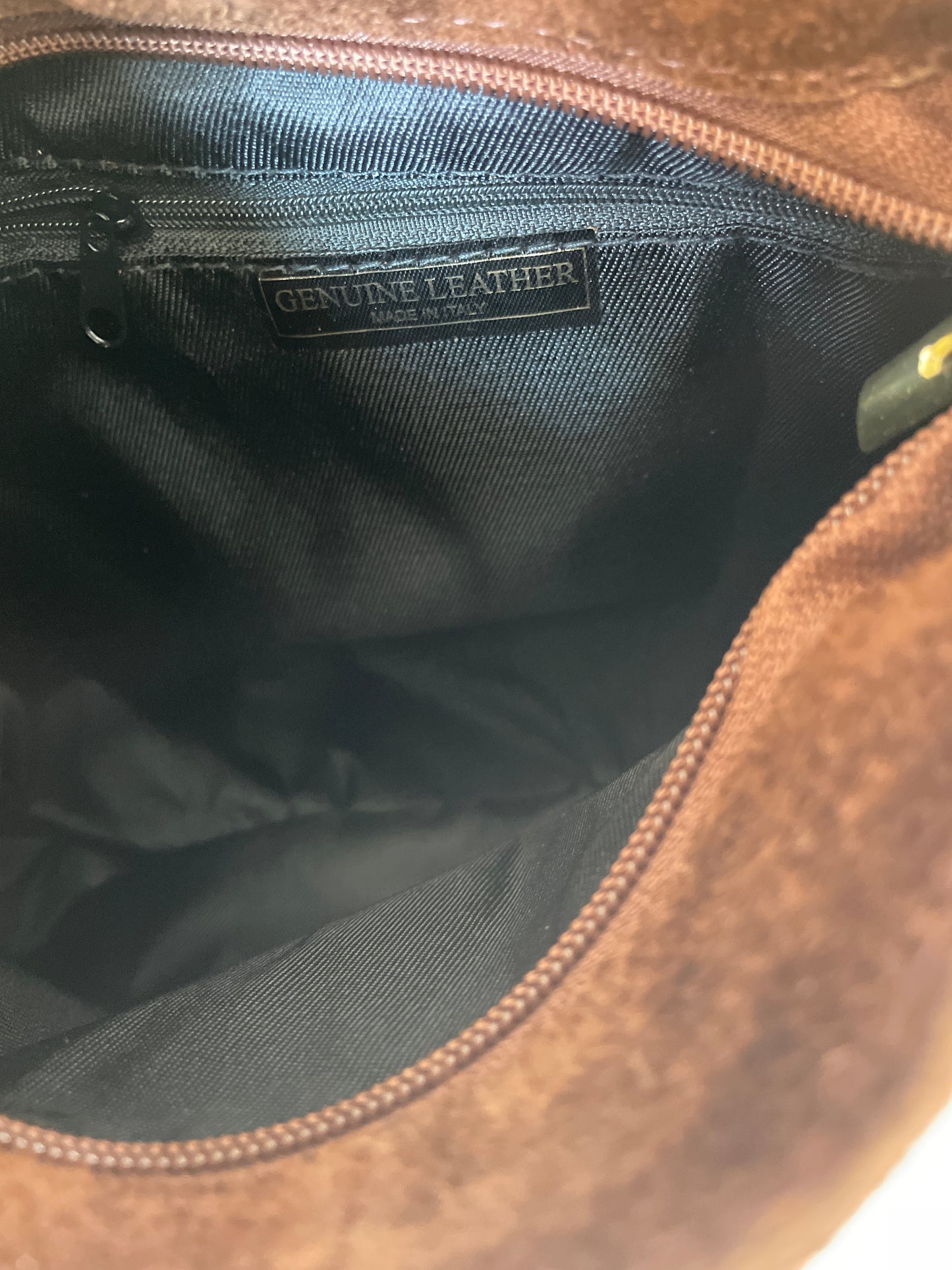 Sac Giulia en cuir suédé chocolat avec franges