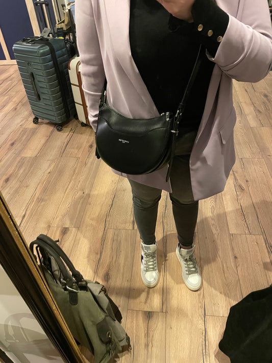 Sac Demi-lune Suave Ace coloris Noir - Lancaster -