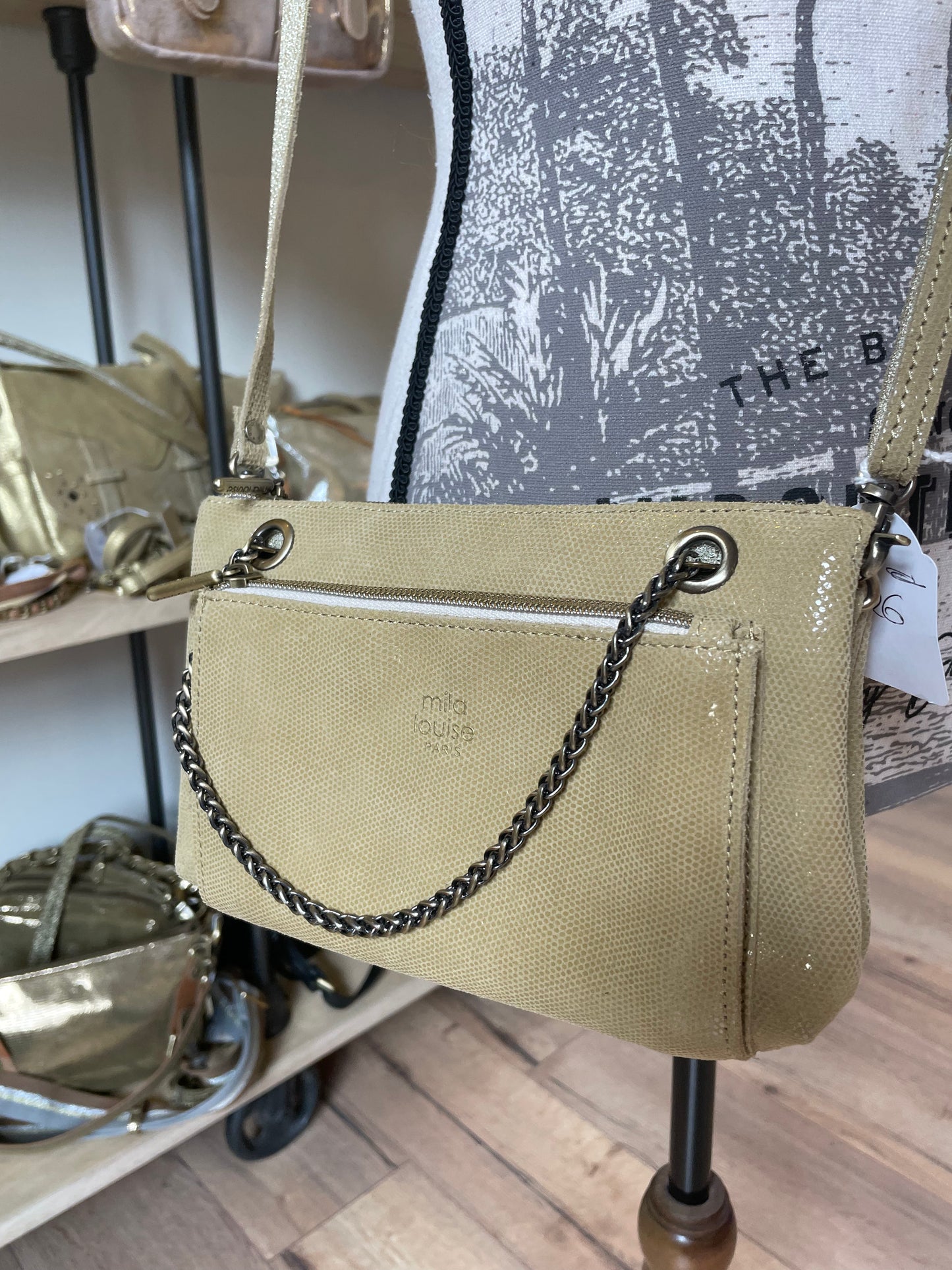 Petit sac trotteur en cuir Gold Mila Louise (ligne Palom Bav)