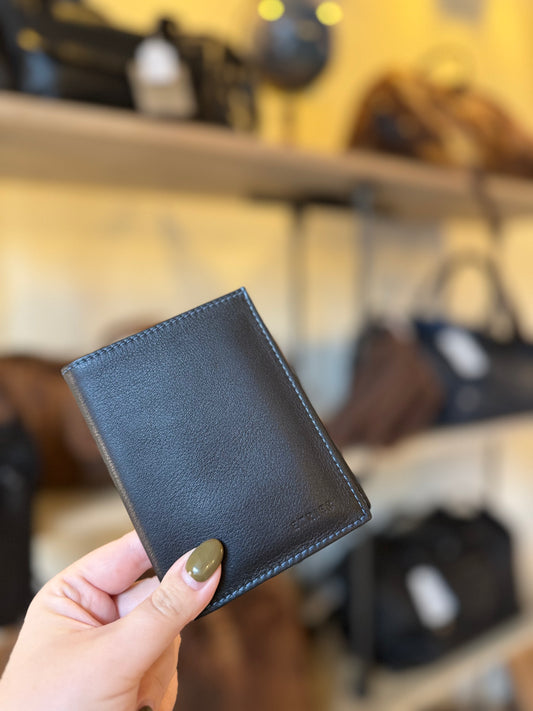 Portefeuille en cuir noir ligne Paris - Etrier
