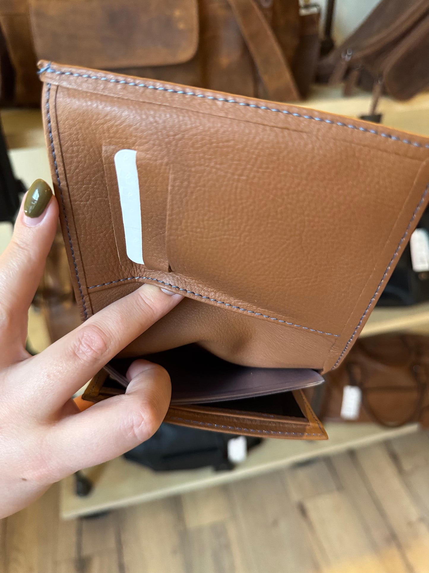Portefeuille en cuir Camel ligne Paris - Etrier