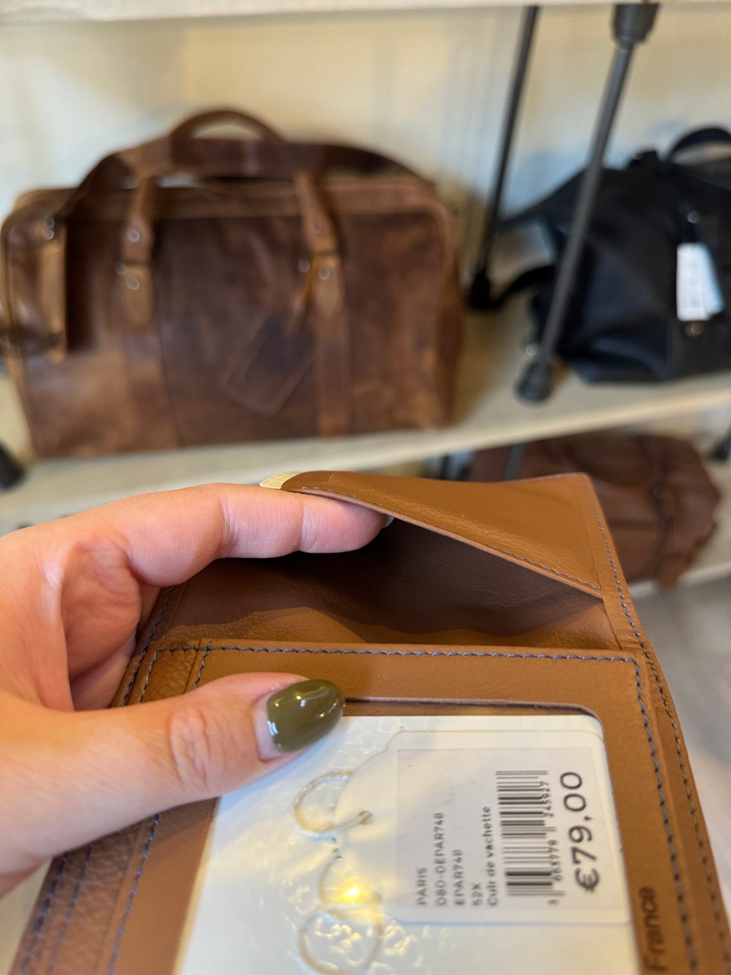 Portefeuille en cuir Camel ligne Paris - Etrier