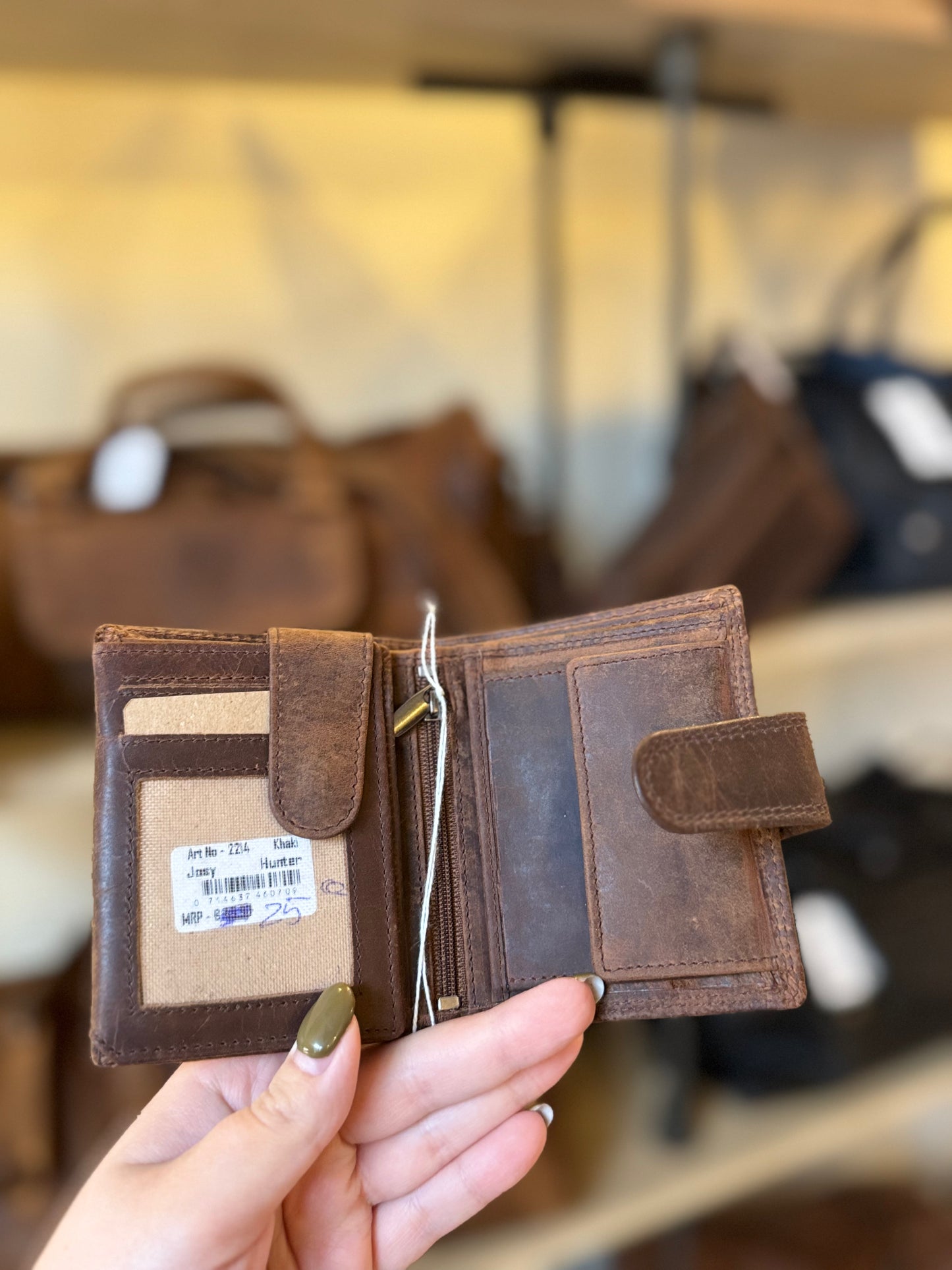 Petit portefeuille en cuir vintage GREEN WOOD